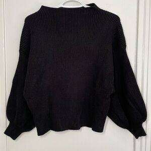 Line & Dot Balloon Sleeve Sweater size S